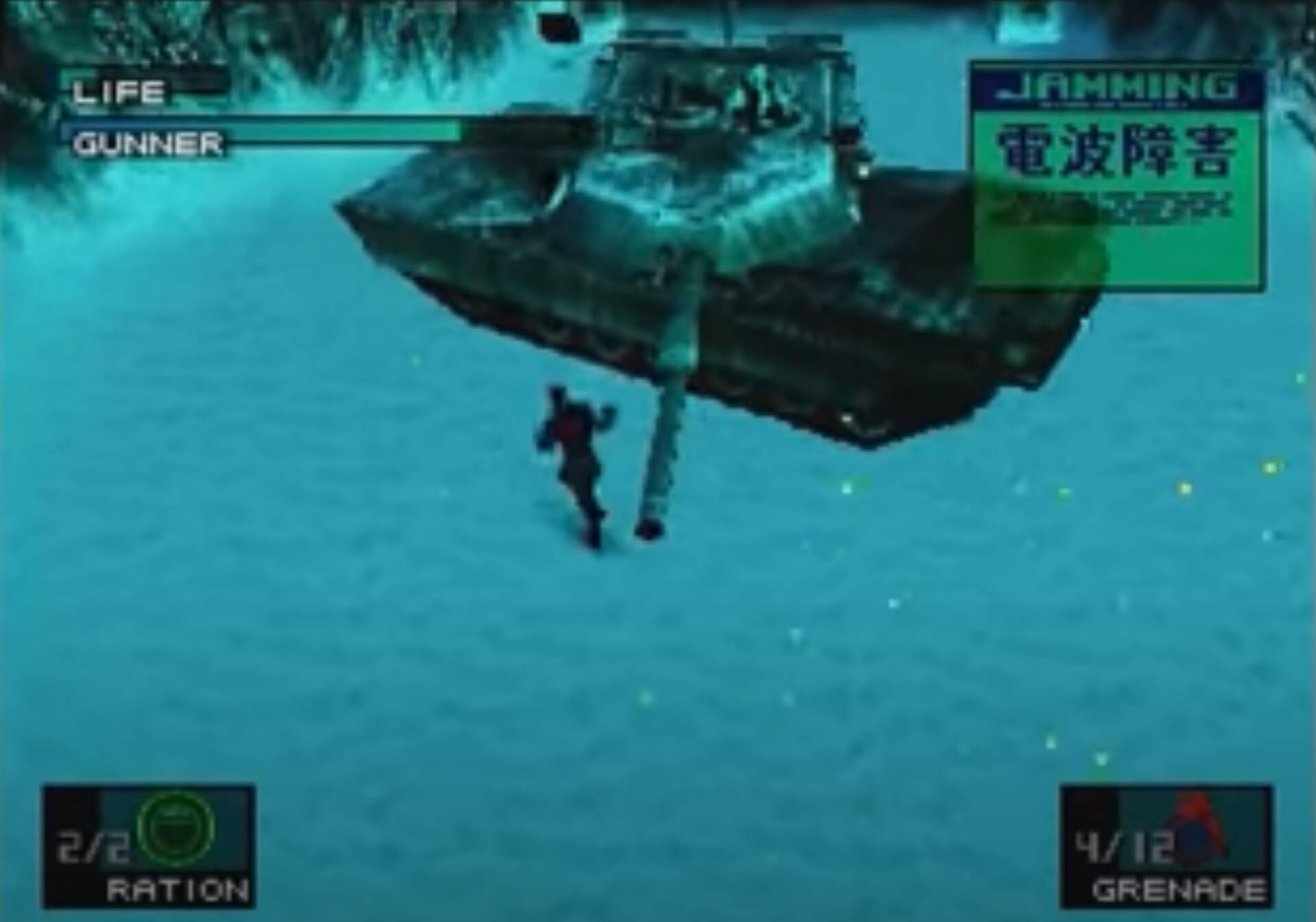 Metal Gear Solid: Solid Snake kämpft gegen einen Panzer