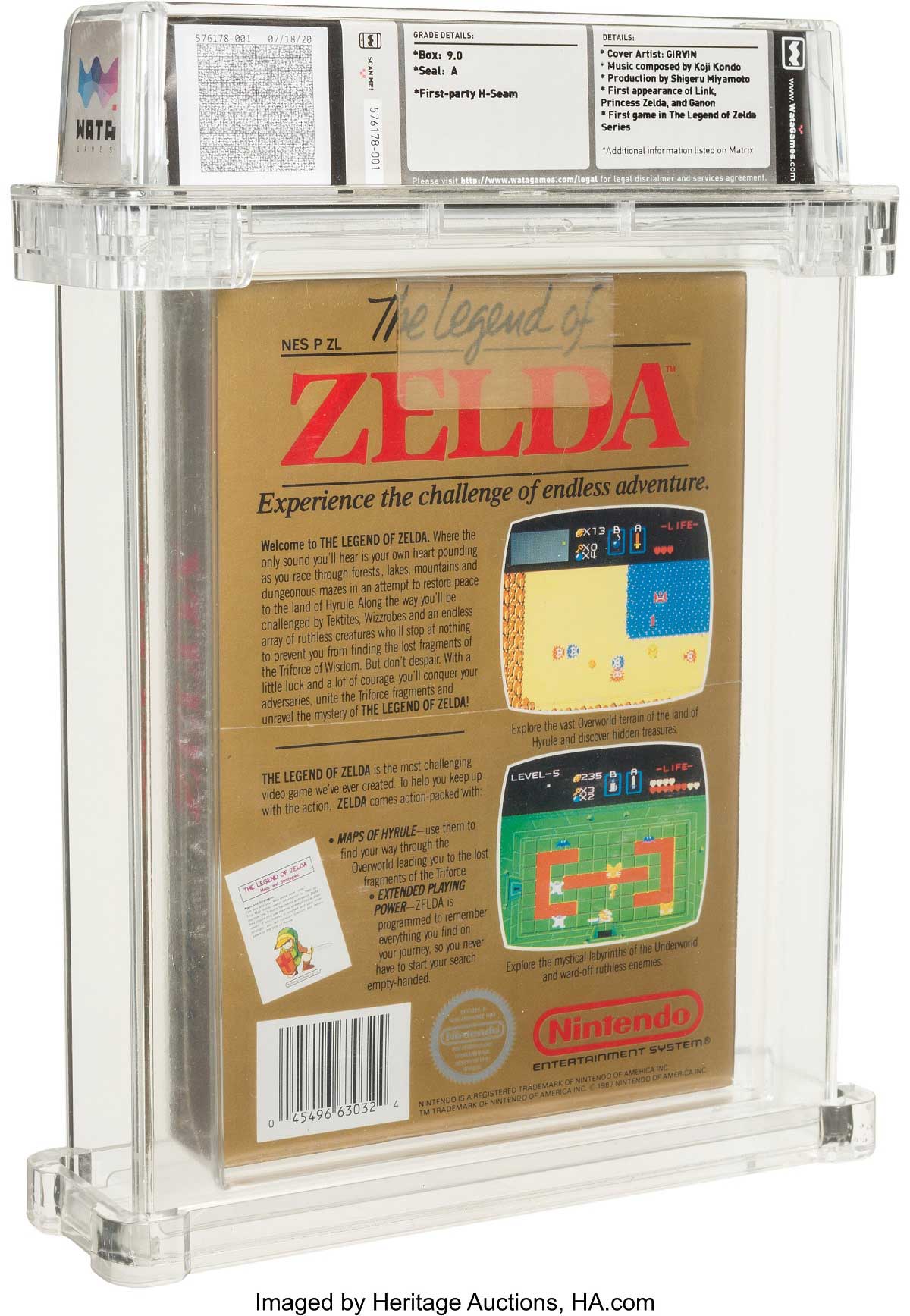 Heritage Auctions: The legend of Zelda NES back