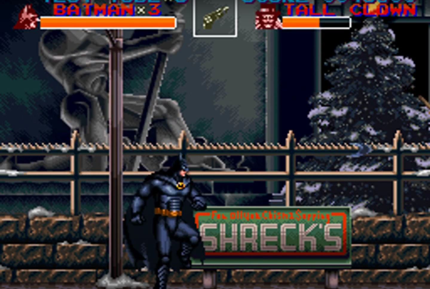 Batman Returns(SNES): Batman nutzt seinen Batrang