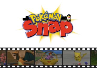 Pokémon Snap Logo mit Pokémon Screenshots