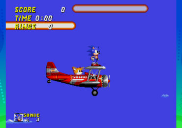 Sonic und Tales im Doppeldecker Flugzeug
