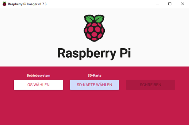 Raspberry Pi Imager SD-Karte wählen
