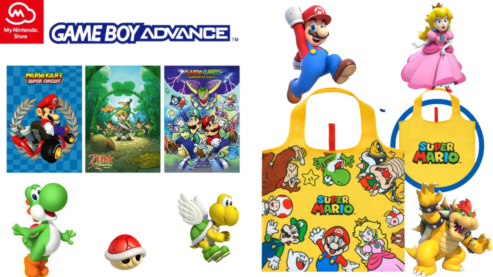My Nintendo Store: Game Boy Advance-Poster und stylische Super Mario-Tasche