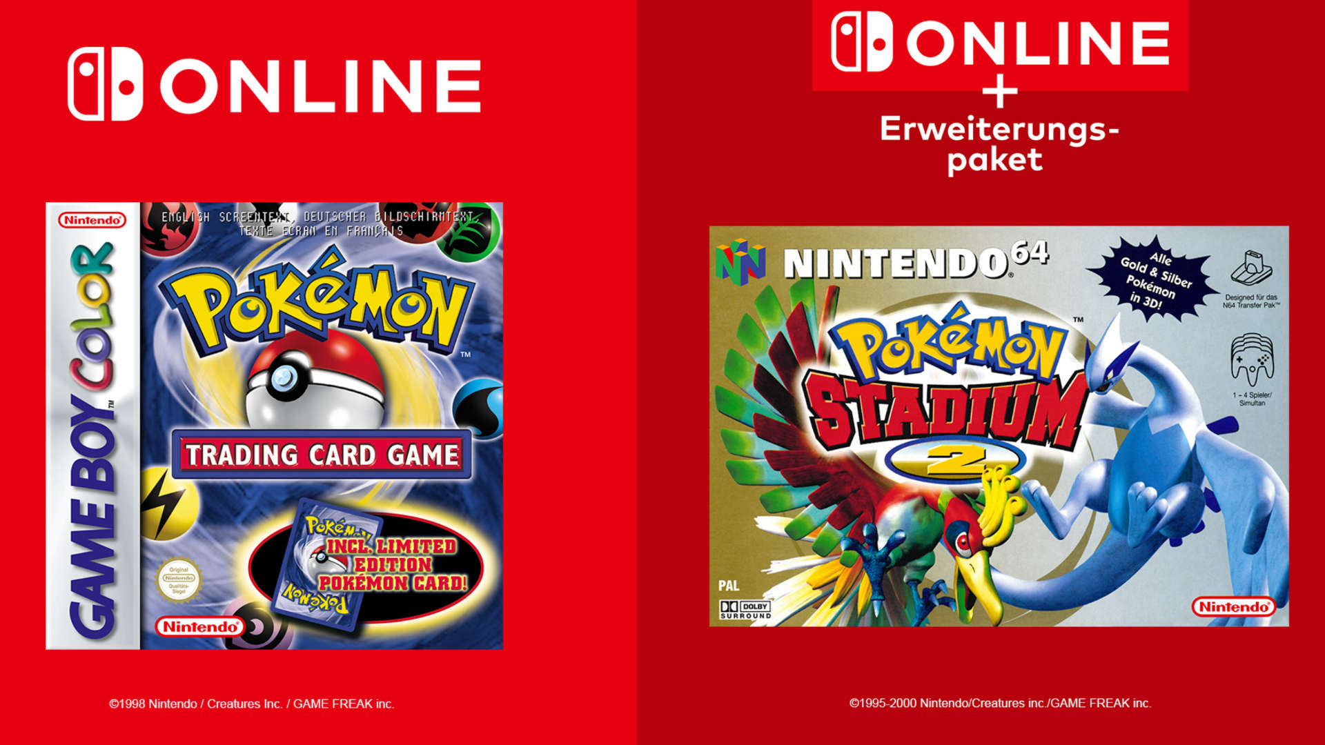 Nintendo Online: Pokémon Stadium 2 und Pokémon Trading Card Game für Virtual Console verfügbar