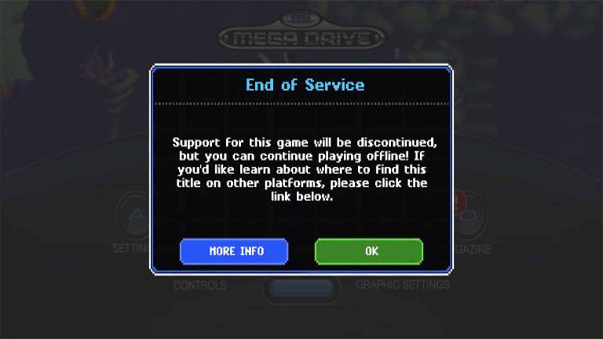 End of Service Sega Forever