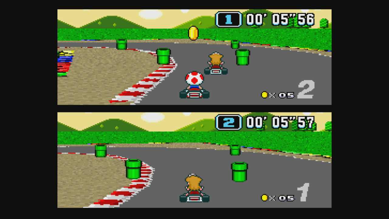 Screenshot von Super Mario Kart