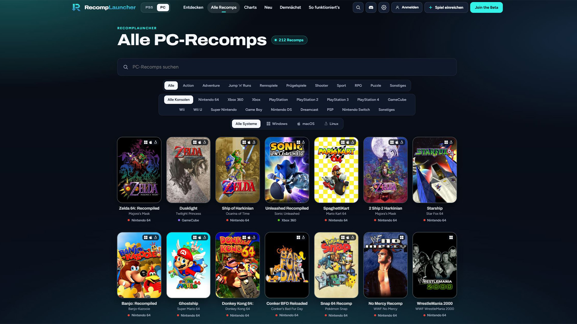 RecompLauncher: Retro-Klassiker erobern den PC